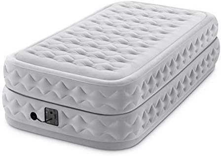 Intex Dura-Beam Deluxe Airbed with Fiber-Tech Technology Twin Gray