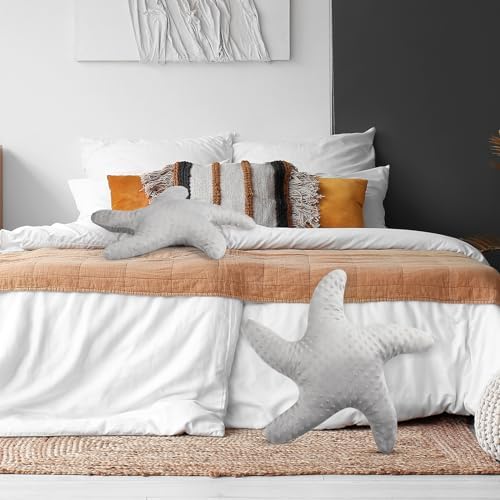 Fumete Starfish Throw Pillows 20 Gray 2 Pcs Coastal Decor