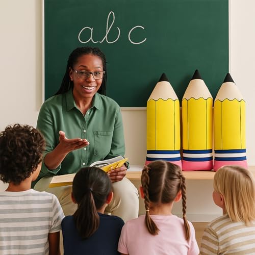 Aymolas Cute Pencil Shaped Plush Pillow for Kids