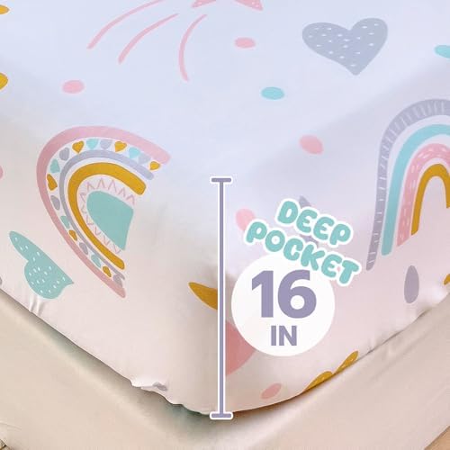 Homilay Kids 4 Piece Rainbow Sheet Set