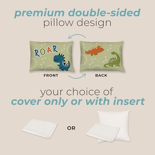 Kids Dinosaur Throw Pillow - Double Sided - Printed in USA