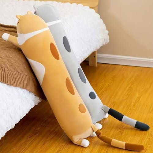 Somao Long Cat Plush Pillow - 90cm Pink Throw Pillow for Kids