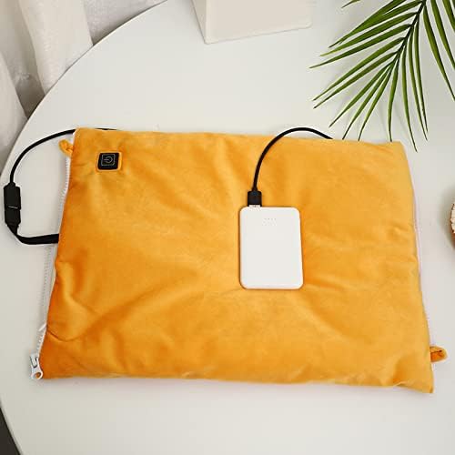 MSUIINT USB Heated Hand Warmer Throw Pillow with Gloves Portable Grey