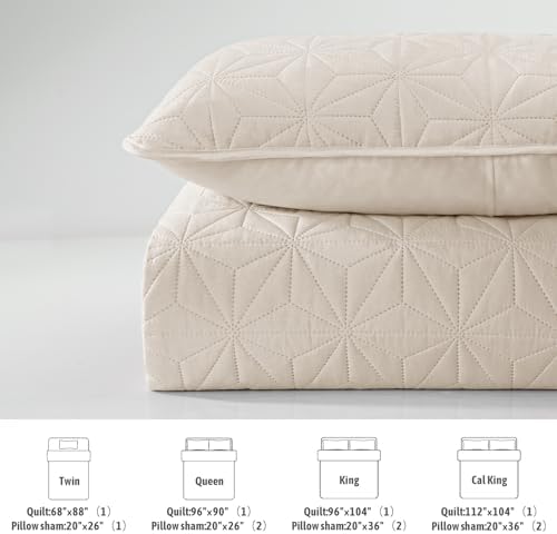 Whale Flotilla Twin Quilt Bedding Set with Geometric Star Pattern