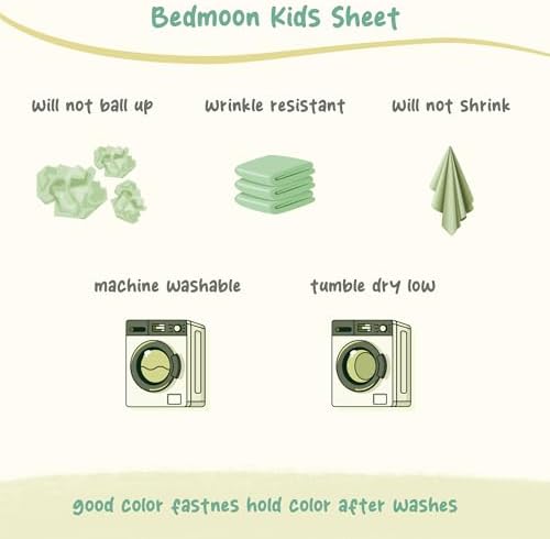 Bedmoon Dinosaur Print Twin Bed Sheet Set for Kids