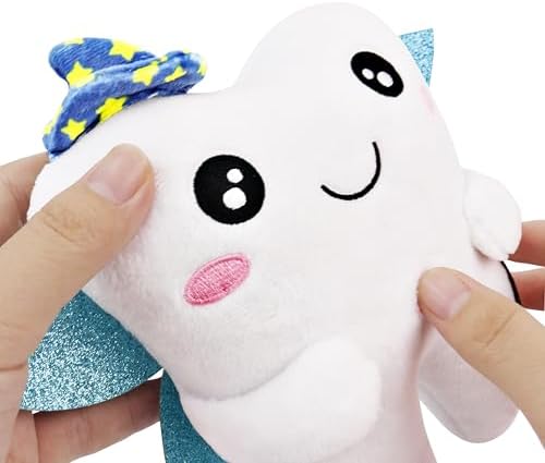 TiniPix Tooth Fairy Pillow with Shiny Wings and Pocket