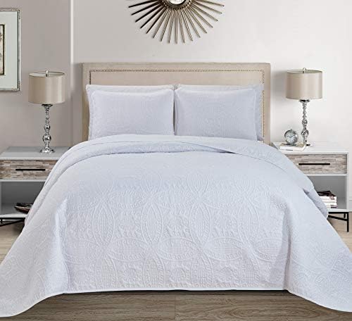 MK Home 3pc KingCal King Embossed Bedspread Set