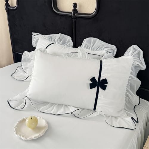 SOUKECHY Ruffle Bedding Set with Bowtie and Zipper Closure
