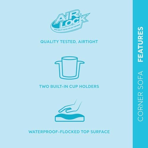 Intex L-Shaped Inflatable Couch with Cup Holders Gray 4 Pack