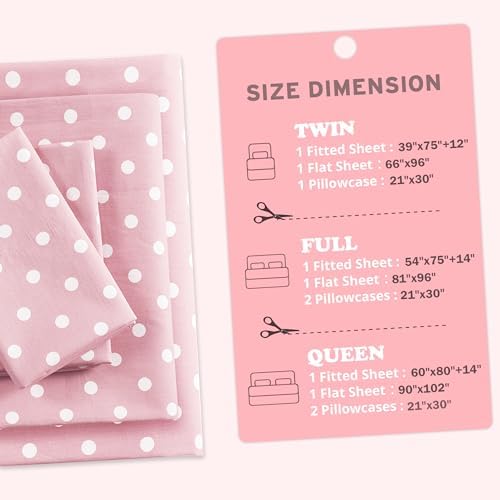 Mi Zone Kids Pink Polka Dot Sheet Set for Girls