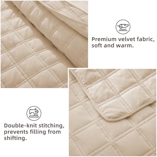Wondnuga Velvet Quilt Set 3 Pieces Full Queen