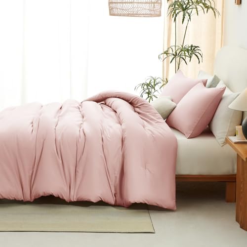 CozyLux Blush Pink Queen Comforter Set for Girls