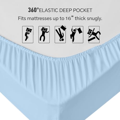 Peace Sleep Bedding Twin XL Fitted Sheet - Ultra Soft 1800 Microfiber Deep Pocket