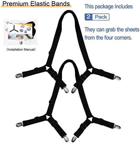 2Pcs Adjustable Sheet Straps for All Bed Sheets and Mattress Covers