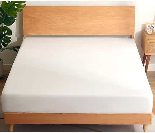 KI LINEN Luxury Twin XL Fitted Sheet 400 Thread Count White