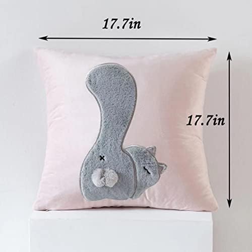 Cute Fluffy Rabbit Throw Pillow Comfortable Square 177in Pink