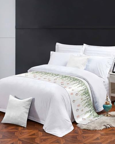 Litter Star King Bed Runner Green Eucalyptus Sea Turtle Scarf 1