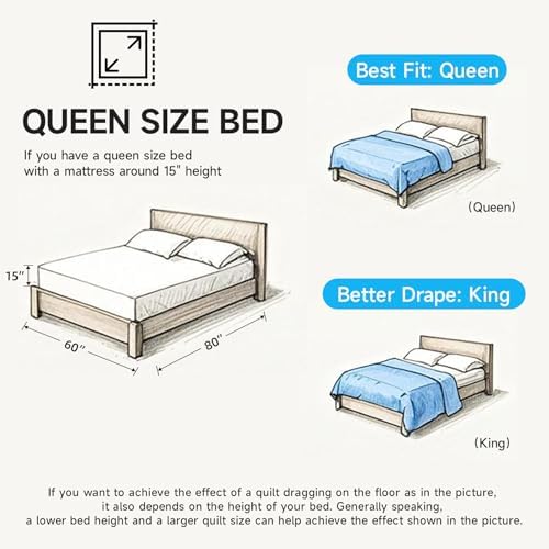 Lavsiry Beige Quilt Set - 3 Piece Full Queen Size Bedding