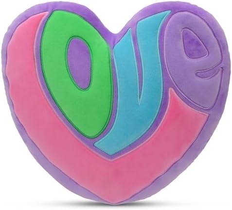 iscream Heart Shaped Love Pillow 13x13 Inch Plush Pastels