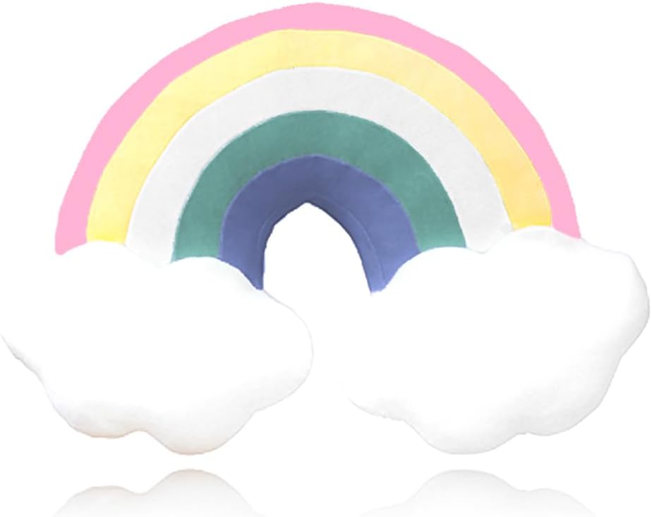BENEKIY Rainbow Cloud Plush Pillow for Girls 21 Inch Throw