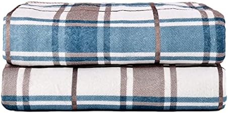 Lovskoo Soft Flannel Heated Plaid Throw Blanket for Travel