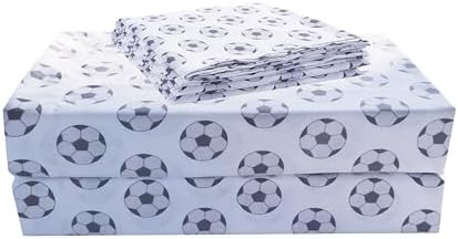 Chezmoi 4-Piece Sports Sheet Set - Soccer Ball Pattern