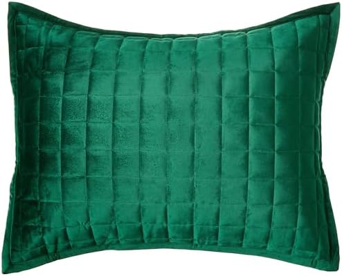 Tribeca Living Emerald Green Velvet Quilt Set King