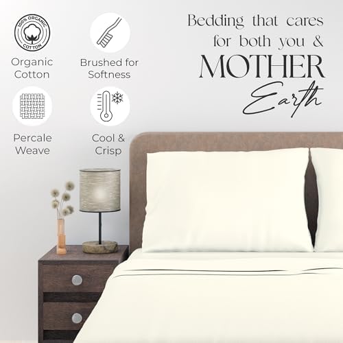 Organic Cotton Twin XL Sheets - Lightweight Breathable Deep Pockets
