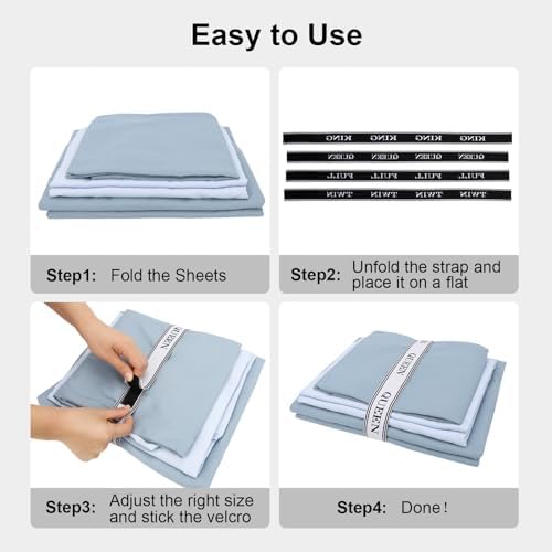 BROPGOD 8 Pcs Adjustable Bed Sheet Bands with Velcro