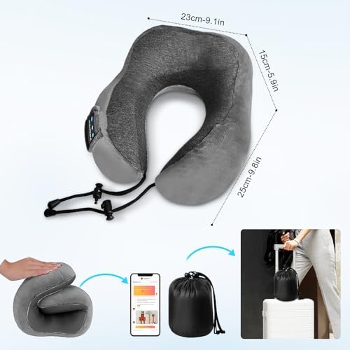 Ateupom Travel Pillow with Bluetooth Headphones