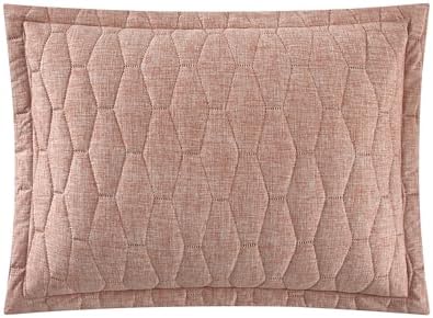 Chic Home Nyla 3-Piece Queen Quilt Set - Brick Red Hexagon Pattern