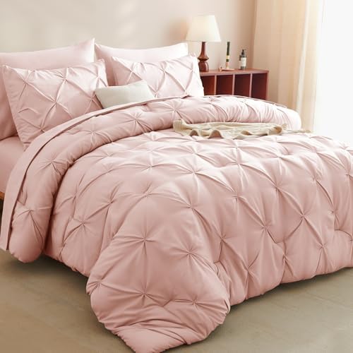 CozyLux Pink King Size Comforter Set 7 Pieces