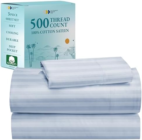 California Design Den - Luxe 500 Thread Count Twin XL Cooling Damask Sheets
