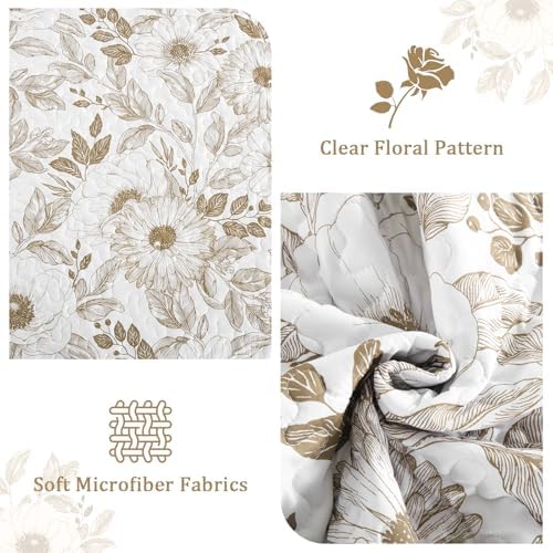 Drucon Floral Quilt Set Queen 3 Pieces