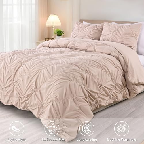 Uspring Khaki Queen Quilt Set 3 Piece