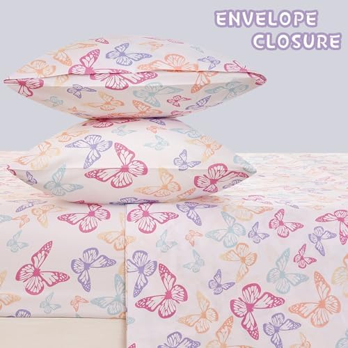 Yibeizi Butterfly Twin Sheet Set for Kids
