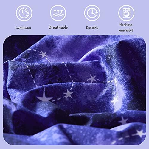Twin Kids Comforter Set with Glow in the Dark Galaxy Design