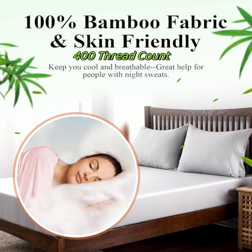 ShunjieHome Bamboo Viscose Fitted Sheet Cal King
