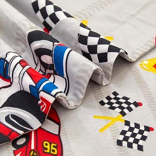 Mooreeke Twin Comforter Set for Boys Kids Racing Car Bedding