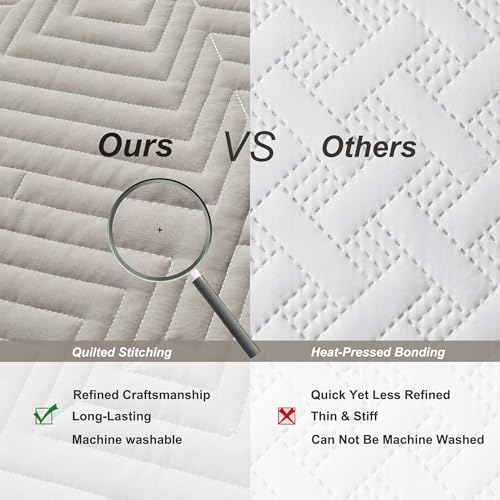Oli Anderson Khaki King Quilt Set with Pillow Shams