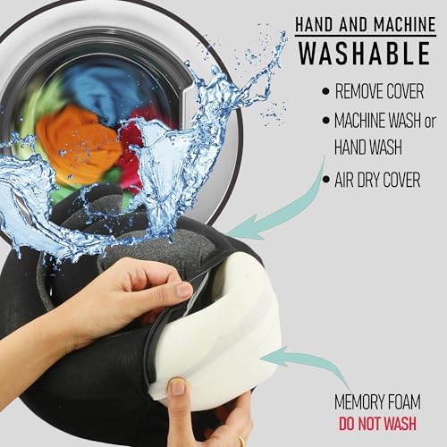 Snux Travel Neck Pillow with Hood - Memory Foam