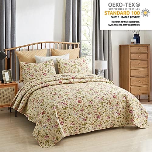 MERRY HOME Quilt Set - 3-Piece Boho Reversible Bedding Set King
