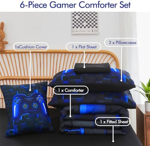 PERFEMET Twin Bed in a Bag Gaming Comforter Set