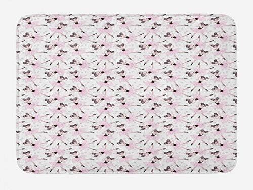 Ambesonne Ballerina Bath Mat with Non Slip Backing