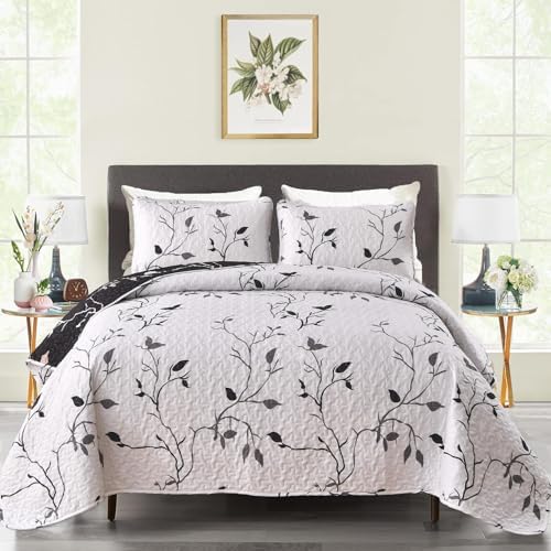 DJY Reversible Floral Quilt Set 3 Piece King Size