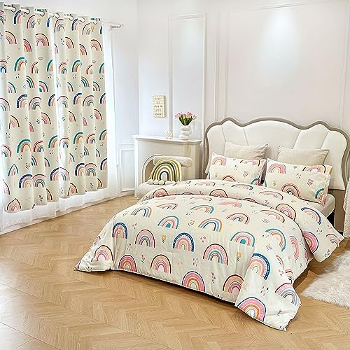 Btargot 3 Piece Rainbow Comforter Set for Kids