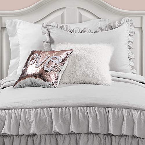 Lush Decor Allison Ruffle Skirt Bedspread Set Light Gray