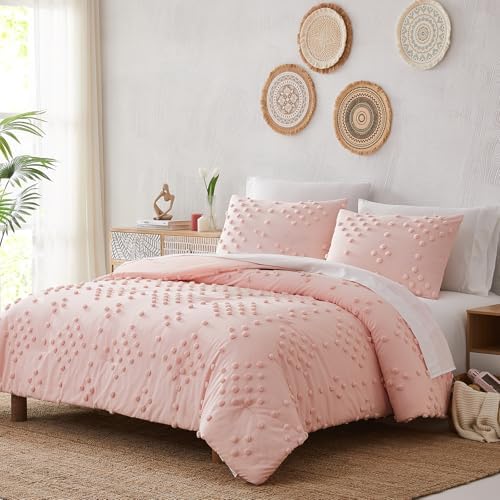 Geniospin Pink Pom Tufted Bed in a Bag Set 7 Pieces