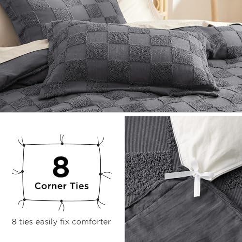 Bedsure Boho Checkered King Duvet Cover