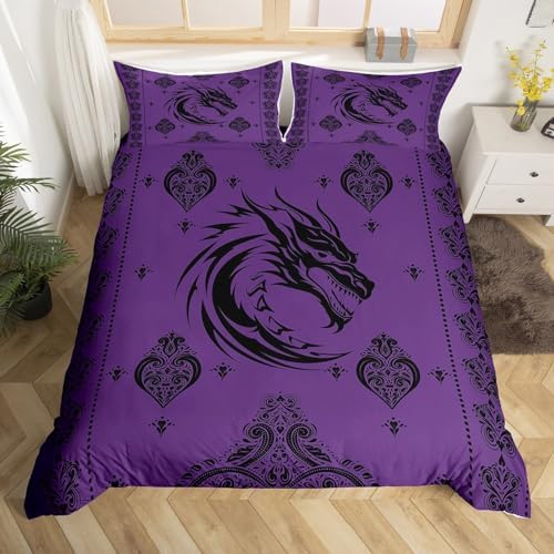Castle Fairy Dragon Duvet Cover Set King Size
